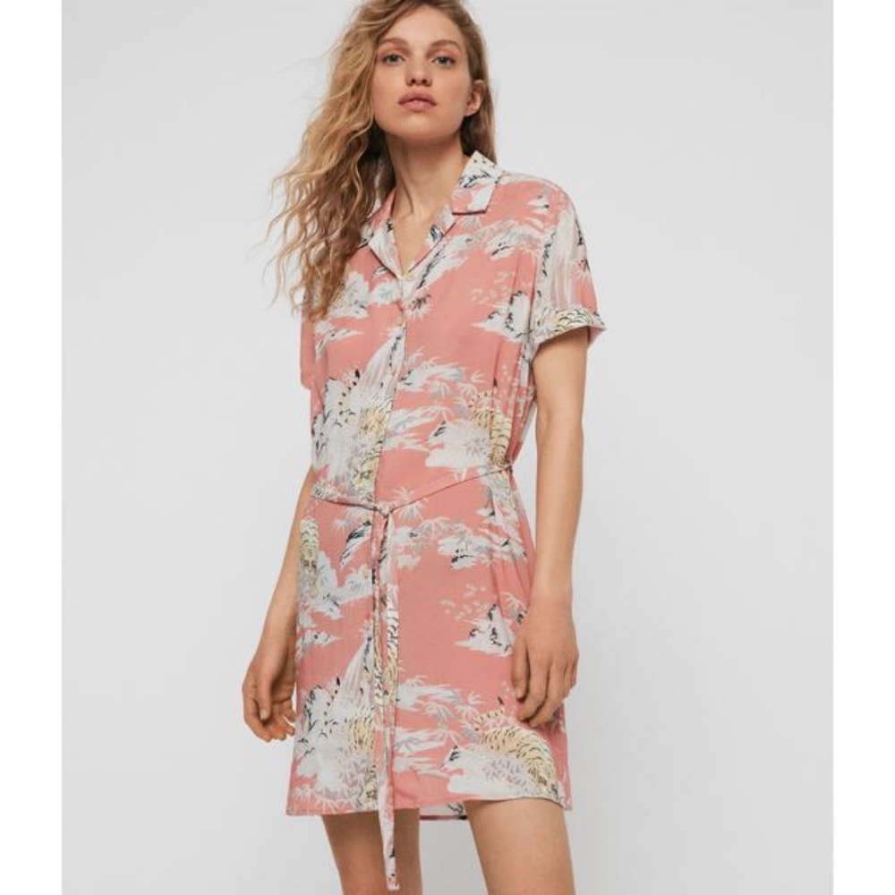 ALLSAINTS Amia Borneo Hawaiian Print Dress Large
